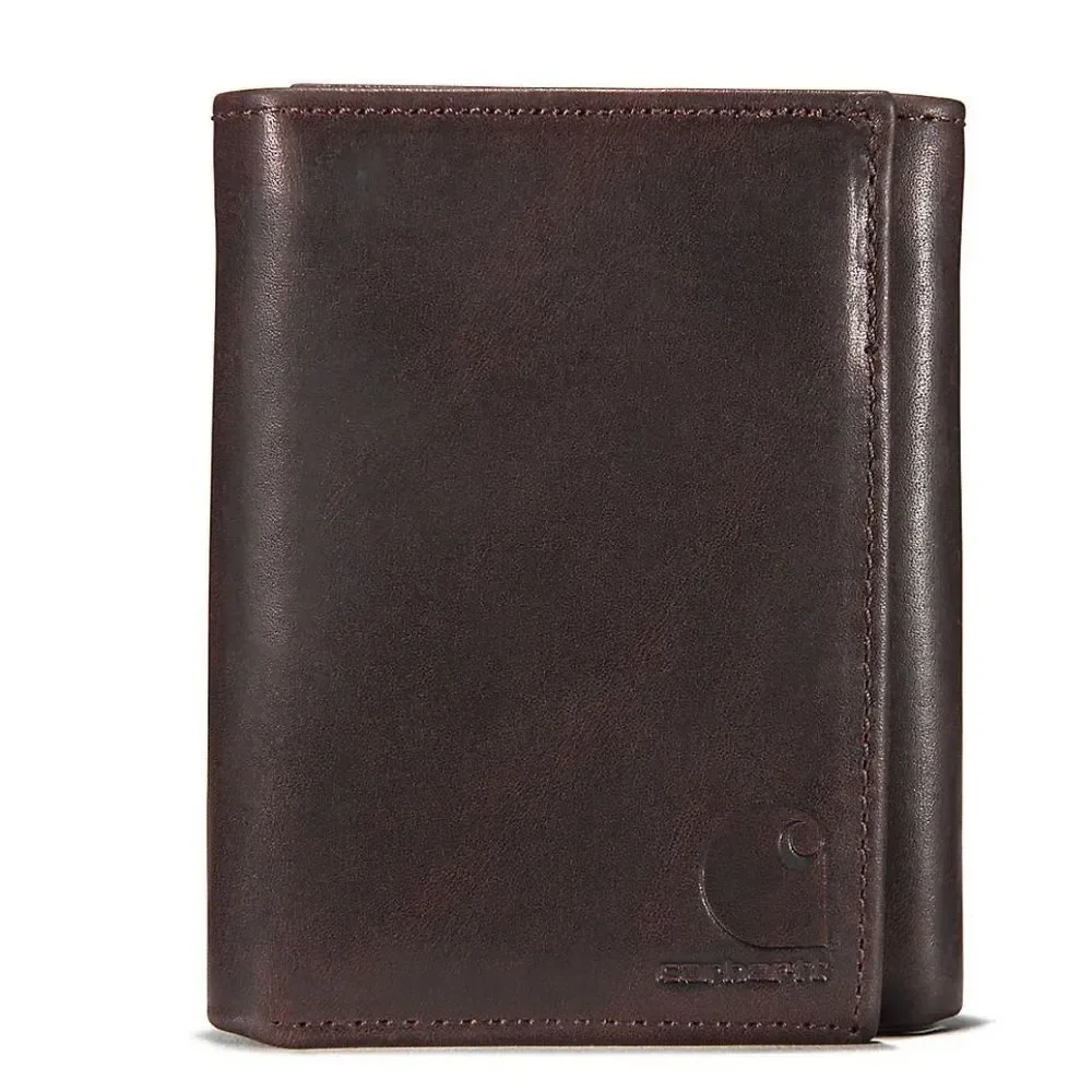 Carhartt Oil Tan Leather TriFold Wallet- Brown